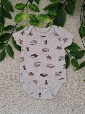 Baby Boy Football Icon Onesie (0-3 Months)
